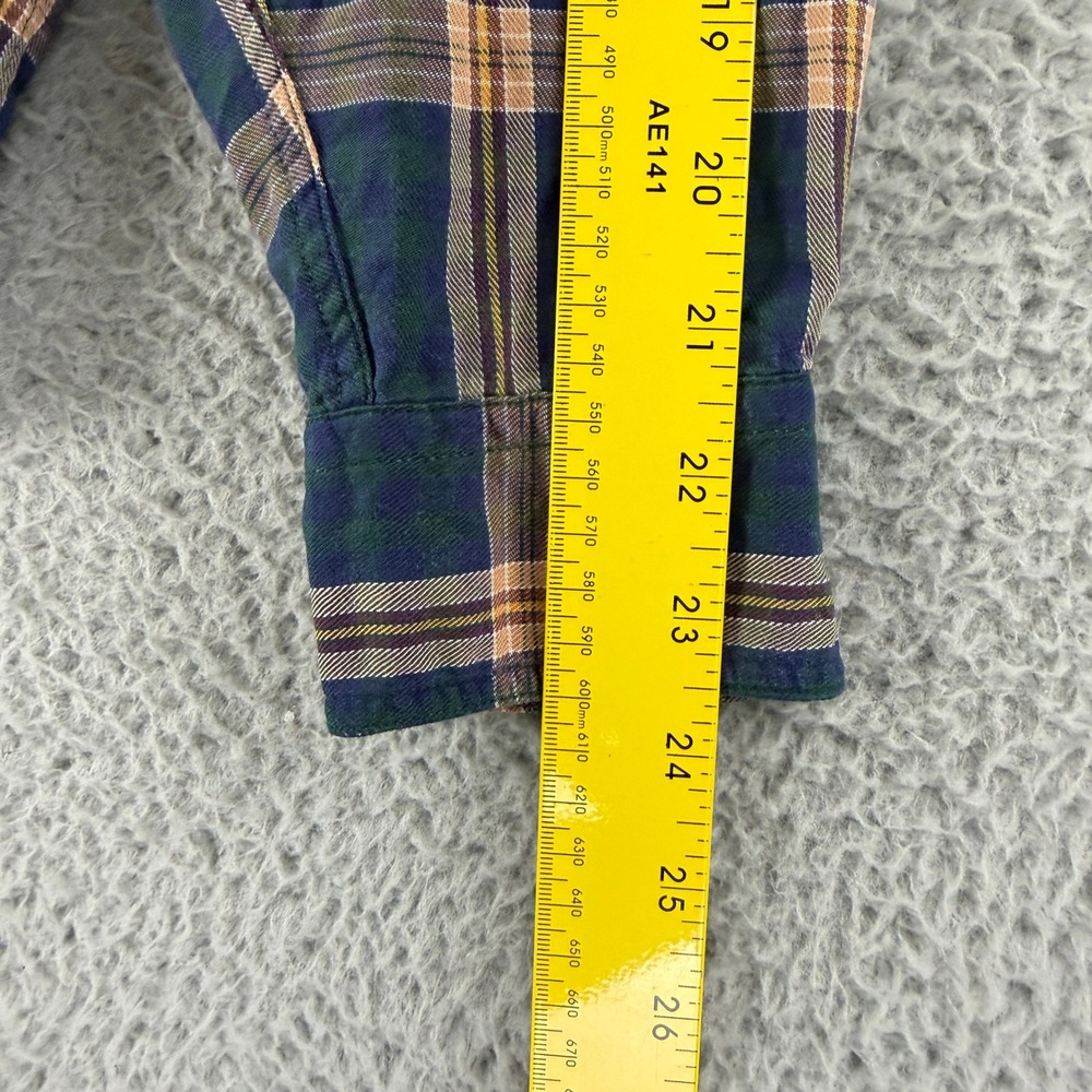 Eddie Bauer Button Down‎ Shirt Mens Medium Blue Plaid Long Sleeve Cotton Vintage - Picture 7 of 14